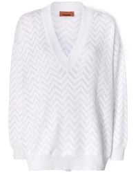 Missoni - Chevron V-Neck Knitted Sweater - Lyst