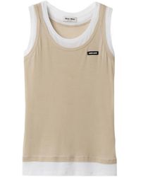 Miu Miu - Ribbed Jersey Tank Top - Lyst