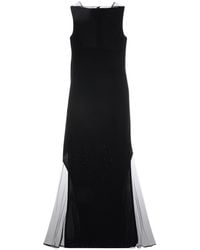 Helmut Lang - Sheer-Panelled Sleeveless Maxi Dress - Lyst