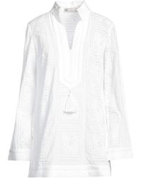 Tory Burch - Lace Long-Sleeve V-Neck Blouse - Lyst
