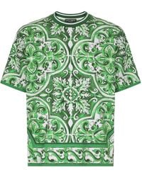 Dolce & Gabbana - Majolica Printed Crewneck T-Shirt - Lyst