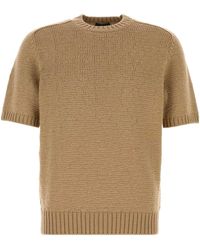 Prada - Short-Sleeved Crewneck Jumper - Lyst