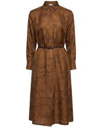 Max Mara - Studio Long-Sleeved Belted Dress - Lyst