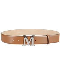 Max Mara - Logo-Buckle Leather Belt - Lyst