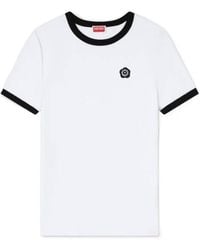 KENZO - Contrast Trim Logo T-Shirt - Lyst