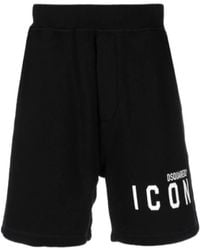 DSquared² - Logo-Printed Elasticated Waistband Track Shorts - Lyst