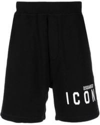 DSquared² - Logo-Printed Elasticated Waistband Track Shorts - Lyst