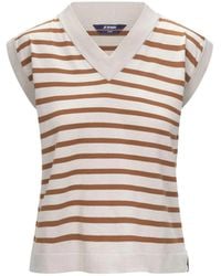 K-Way - Striped Knitted Vest - Lyst