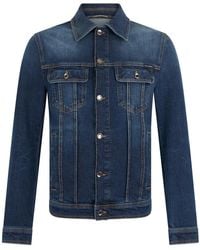 Dolce & Gabbana - Classic Fit Denim Shirt Jacket With Button Cuffs And Side Pockets - Lyst