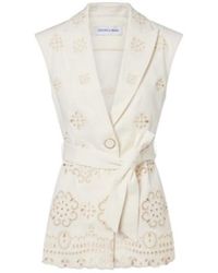 Veronica Beard - Townes Eyelet Cotton Twill Vest - Lyst