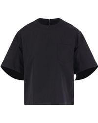 Sacai - Puff Sleeve Poplin Top - Lyst
