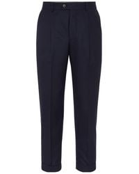 Brunello Cucinelli - Tapered-Leg Wool Trousers - Lyst