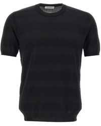 Kangra Cashmere - Kangra Textured Short-Sleeve Knitted Top - Lyst