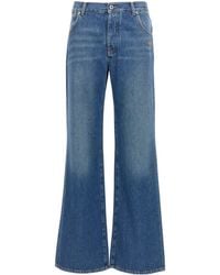 Off-White c/o Virgil Abloh - Logo Patch Wide Leg Jeans - Lyst