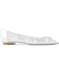 Rene Caovilla - Crystal-Embellished Lace Ballerina Shoes - Lyst