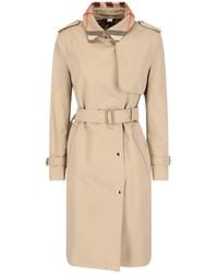 Burberry - Belted Double-Breasted Checked Trench Coat - Lyst
