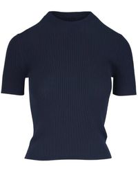 Nili Lotan - Dorset Ribbed Short-Sleeved Top - Lyst