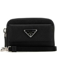 Prada - Triangle-Logo Zipped Wallet - Lyst