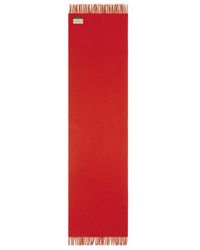 Maison Kitsuné - Maison Kitsuné Logo Patch Fringed Knit Scarf - Lyst