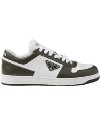 Prada - Downtown Colour-Block Leather Sneakers - Lyst