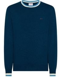 Sun 68 - Contrast Trim Knitted Sweater - Lyst