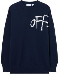 Off-White c/o Virgil Abloh - Intarsia Logo Knitted Sweater - Lyst