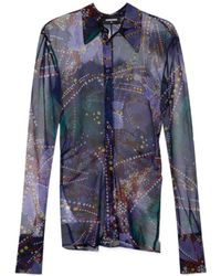 DSquared² - Floral Printed Semi-Sheer Buttoned Shirt - Lyst