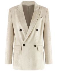 Brunello Cucinelli - Double-Breasted Long-Sleeved Blazer - Lyst