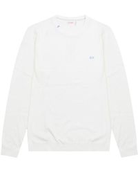 Sun 68 - Logo Crew Neck Knitted Sweater - Lyst