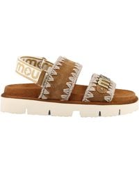 Mou - Bio Logo Plaque Open Toe Sandals - Lyst