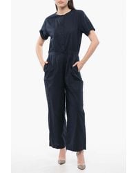 Woolrich - Short-Sleeve Jumpsuit With Buttons - Lyst