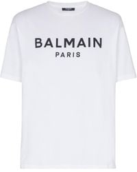Balmain - Logo Printed Crewneck T-Shirt - Lyst