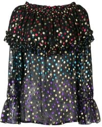 Saint Laurent - Fil Coupé Off The Shoulder Blouse - Lyst
