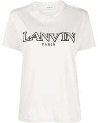 Lanvin - Classic Curb Embroidered Crewneck T-Shirt - Lyst