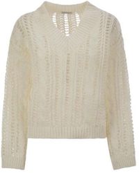 Brunello Cucinelli - Cable-Knit Mesh Jumper - Lyst