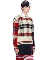 Thom Browne - Check-Pattern Wool-Blend Jumper - Lyst