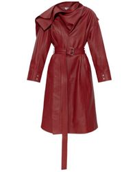 Bottega Veneta - Belted Waist Leather Coat - Lyst