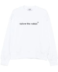 MSGM - Ribbed-Trim Sweatshirt - Lyst