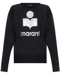 Isabel Marant - Logo-Print Linen Sweatshirt - Lyst