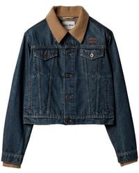Miu Miu - Button-Up Denim Jacket - Lyst