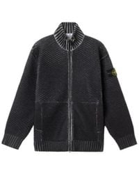 Stone Island - Logo Patch Zip-Up Jumper - Lyst
