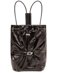 DIESEL - Scrunch-D Logo-Plaque Leather Backpack - Lyst