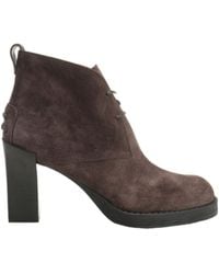 Tod's - Round-Toe Lace-Up Ankle Boots - Lyst