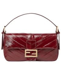 Fendi - Baguette 26424 Burgundy Inlaid Hagfish Leather Bag - Lyst
