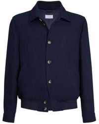 Brunello Cucinelli - Linen And Silk Blend Blouson Jacket - Lyst