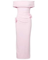 Roland Mouret - Floral-Appliqué Jersey Midi Dress - Lyst