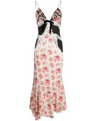 Alessandra Rich - Stitched Printed Mid-Length Dress - Lyst