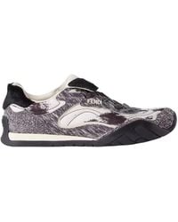 Fendi - Printed Low Top Sneakers - Lyst