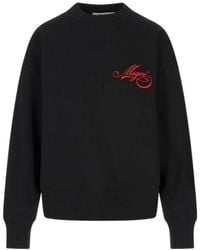 MSGM - Embroidered Logo Crew-Neck Sweatshirt - Lyst