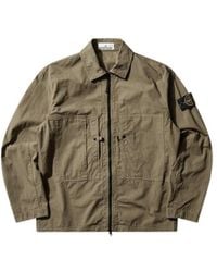 Stone Island - Comfort-Fit Zipper-Up Overshirt - Lyst